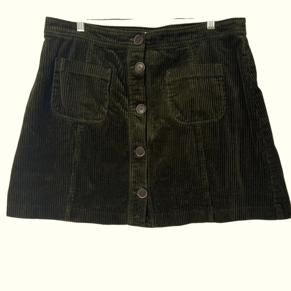 For the Republic Corduroy Mini Skirt - Forest Green Button Up Front- Size 12 - Picture 1 of 6